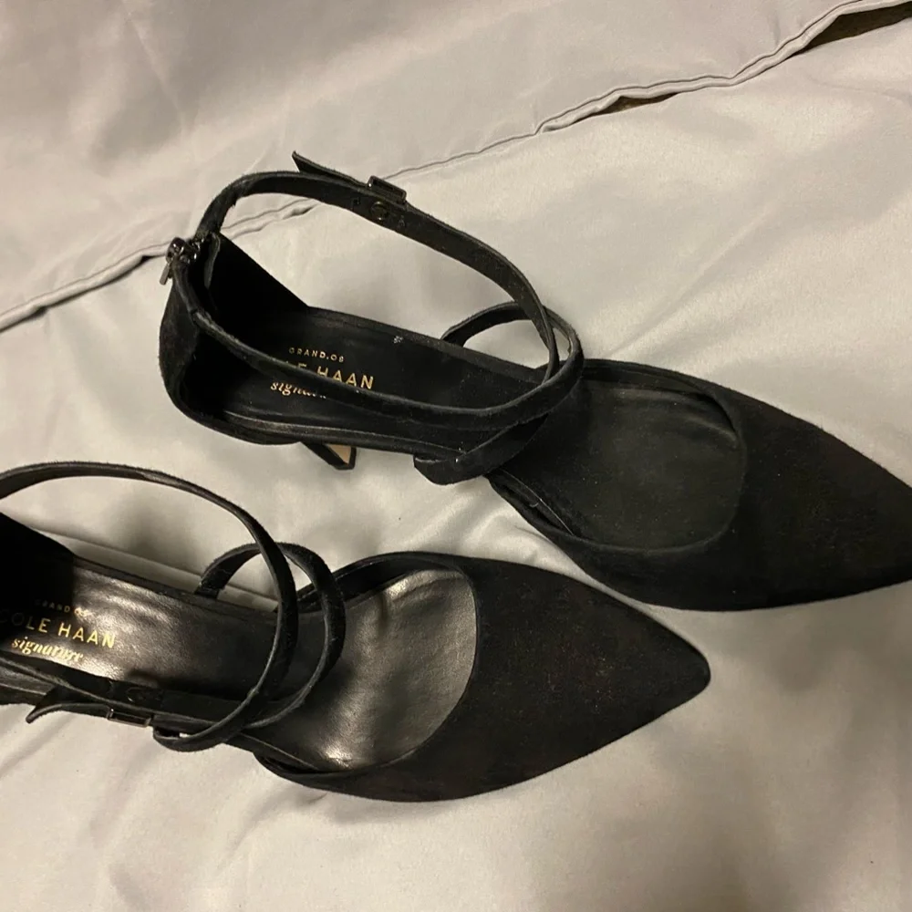 Cole Haan Suede Ankle Strap Pumps - Picture 2 of 9
